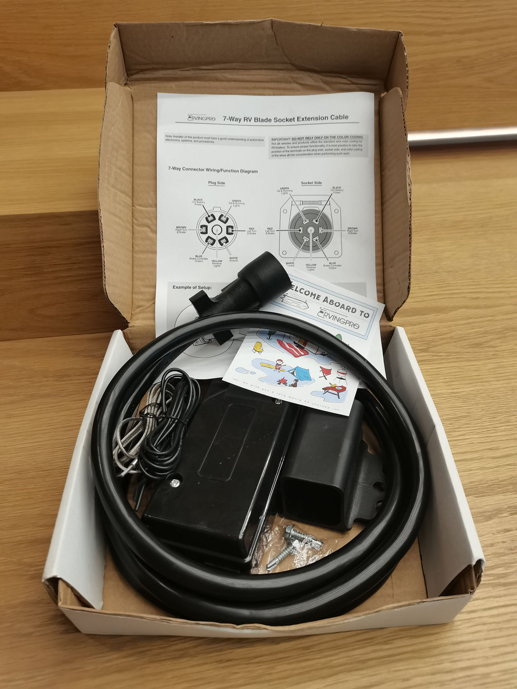RVINGPRO 7 Way 12 Feet Trailer Extension Cord